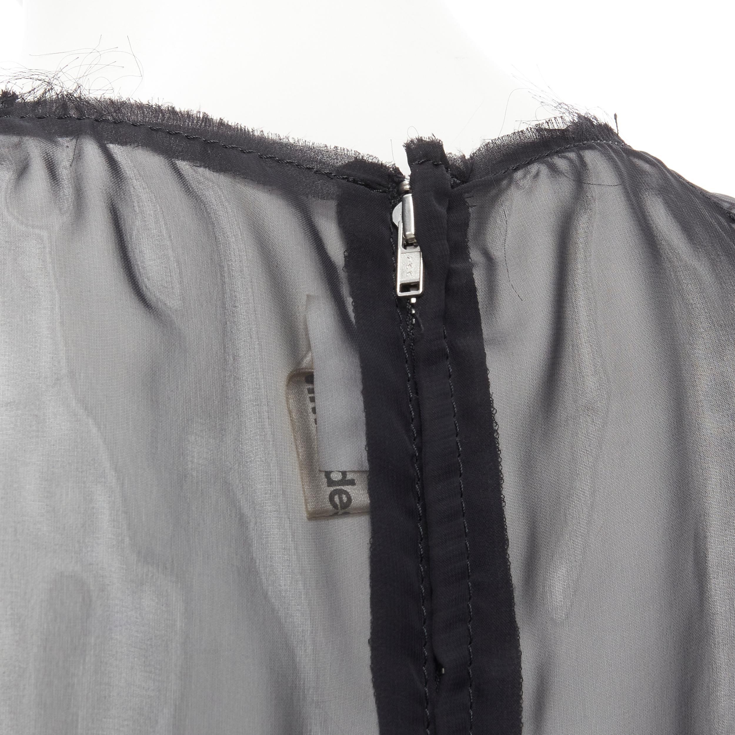 COMME DES GARCONS 2009 black sheer velvet patchwork bumps raw sleeveless vest M For Sale 4