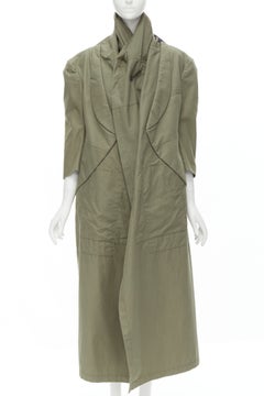 COMME DES GARCONS 2009 Vintage Runway green illustration tromp loeil coat M