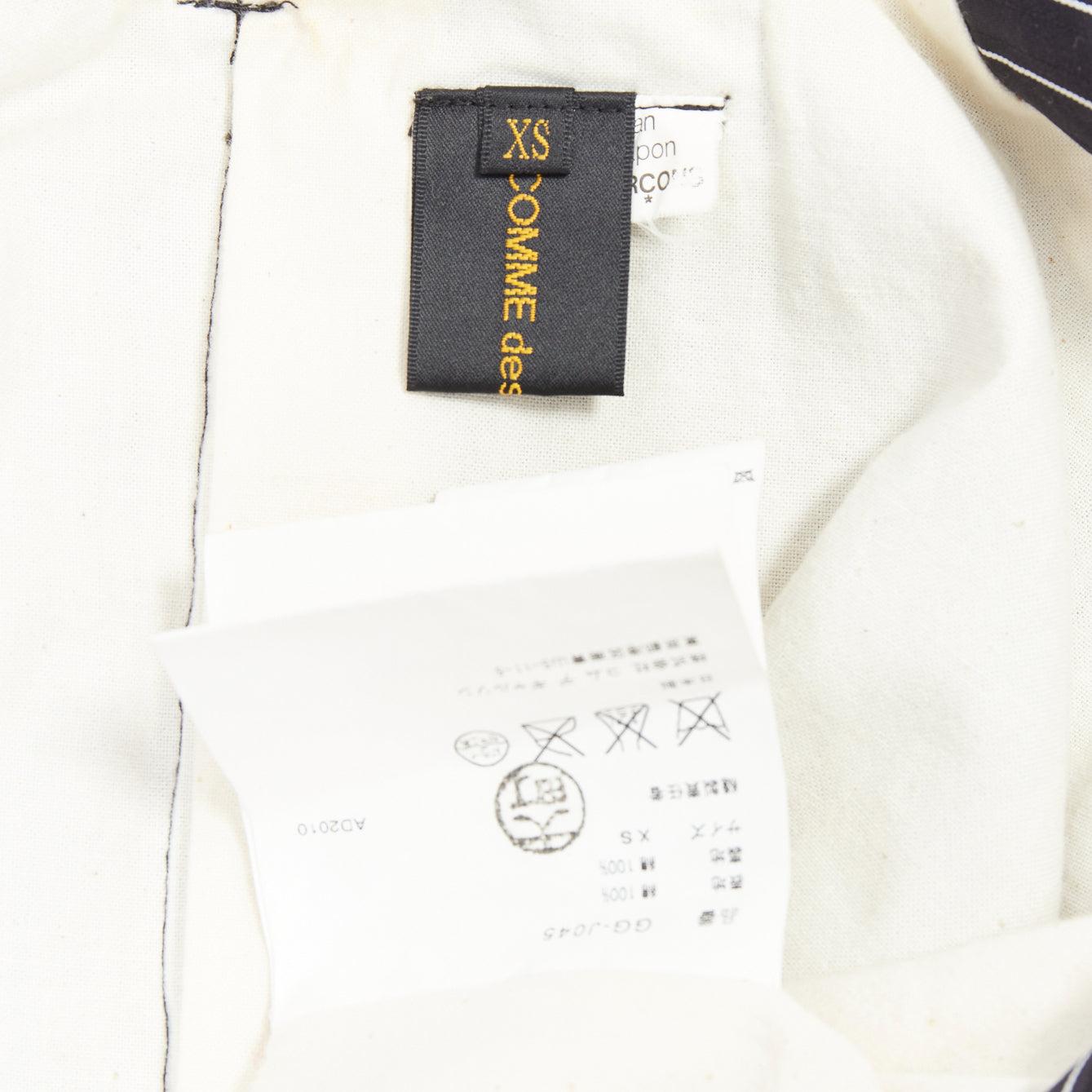 COMME DES GARCONS 2010 schwarzer Nadelstreifen-Baumwollmantel in Doppelschicht XS im Angebot 4