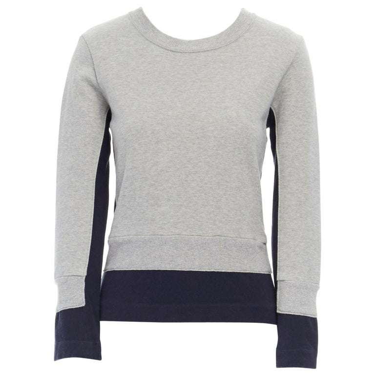 COMME DES GARCONS 2010 cotton grey navy cotton layered effect sweater ...