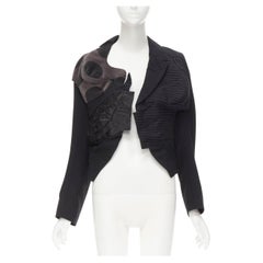 COMME DES GARCONS 2010 Runway black Lumps Bumps irregular patchwork blazer S