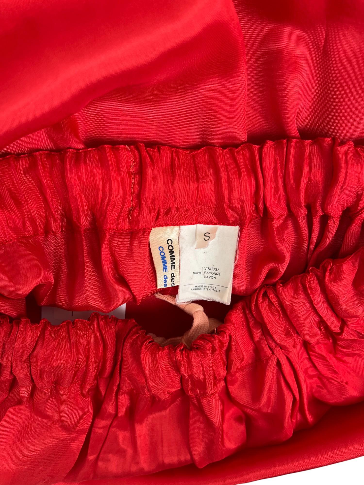 Comme des Garcons 2010's Jupe Maxi en soie rouge en vente 6