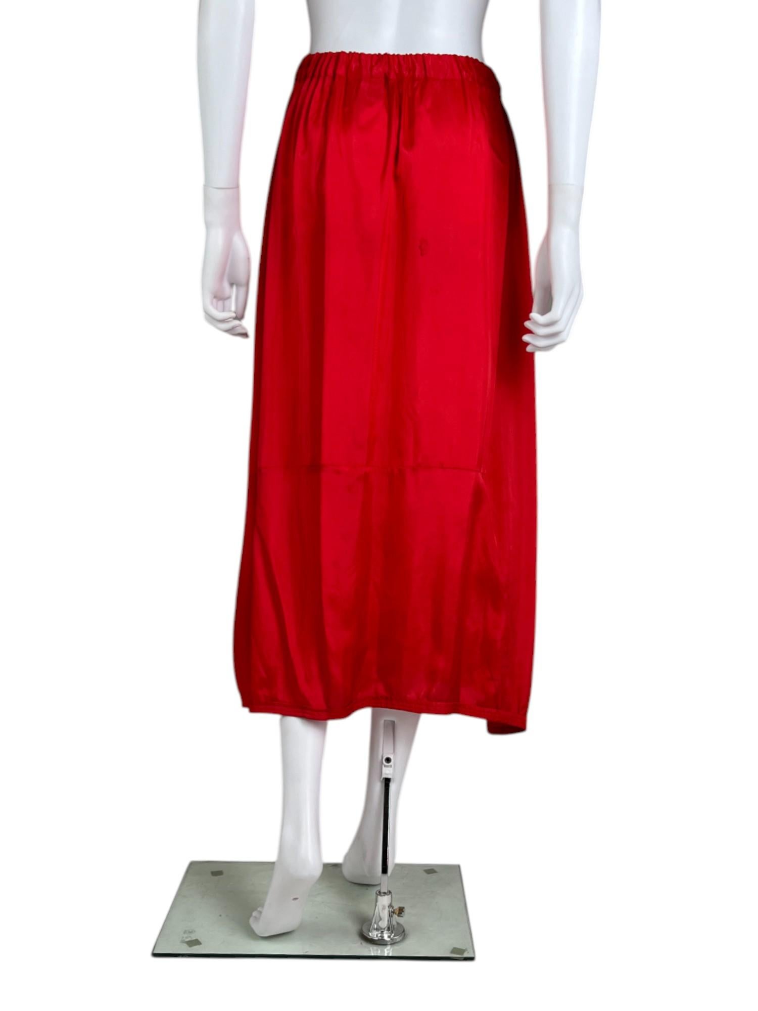 Red Comme des Garcons 2010's Jupe Maxi en soie rouge en vente