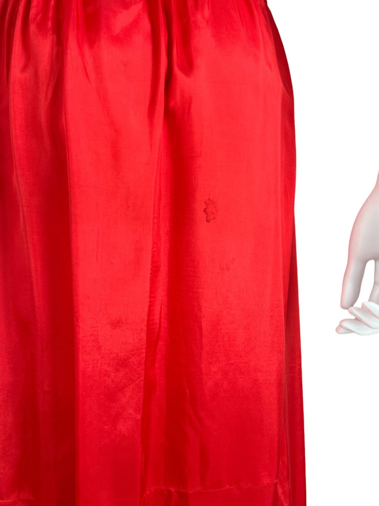 Comme des Garcons 2010's Jupe Maxi en soie rouge Pour femmes en vente