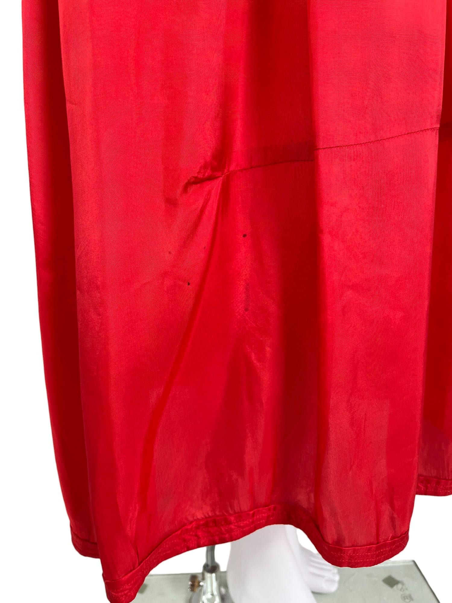 Comme des Garcons 2010's Jupe Maxi en soie rouge en vente 3