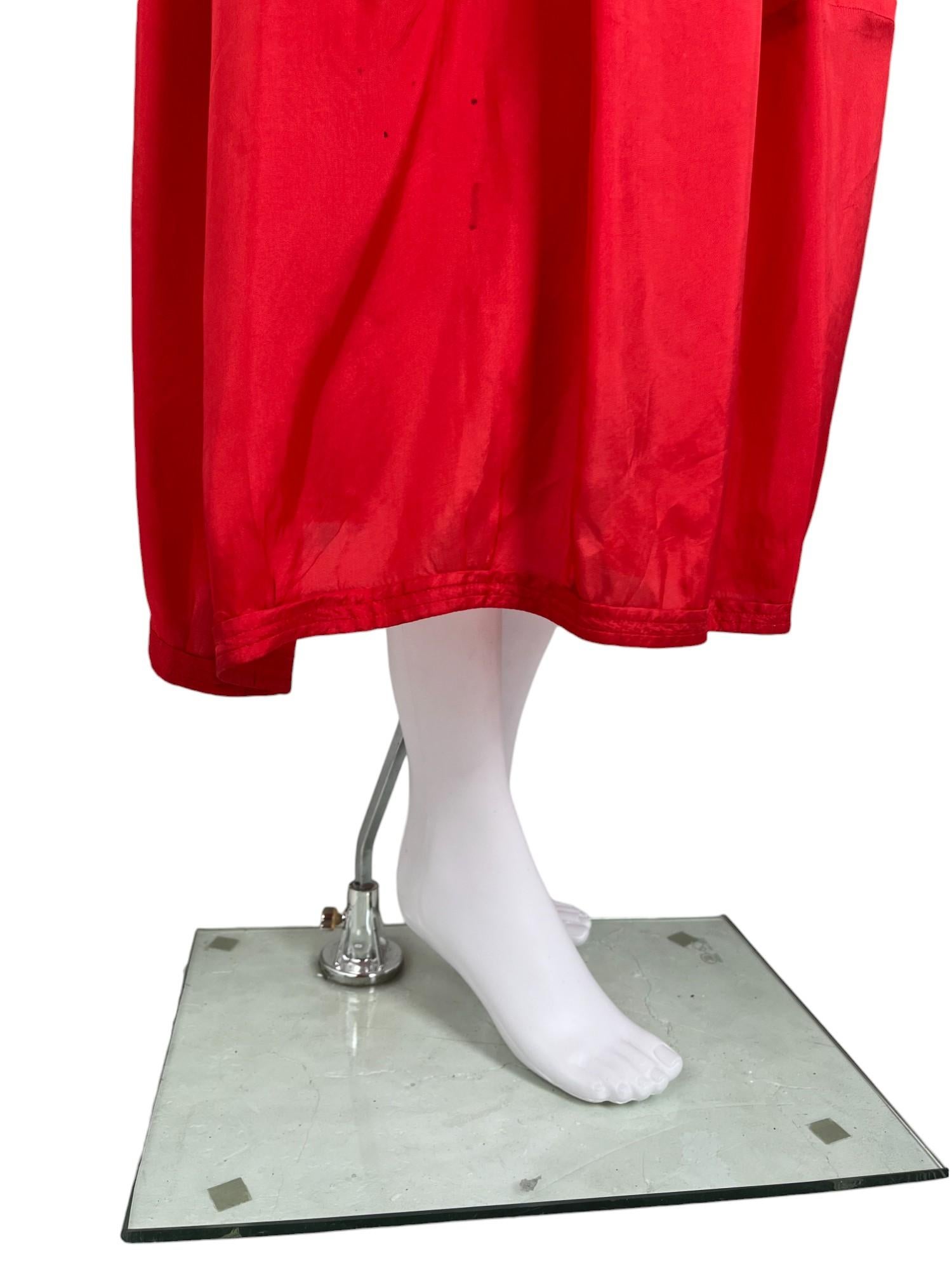 Comme des Garcons 2010's Jupe Maxi en soie rouge en vente 4
