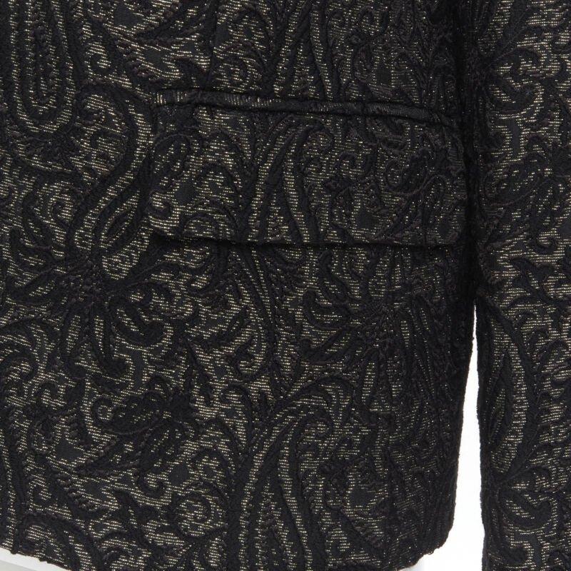 COMME DES GARCONS 2011 black brocade deconstructed scarf sleeve jacket S For Sale 4