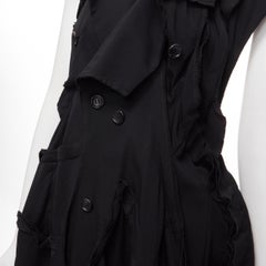 COMME DES GARCONS 2011 black deconstructed double collar backless ruffle vest S