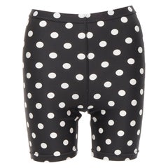 COMME DES GARCONS 2011 Runway black white polka dot biker shorts leggings S