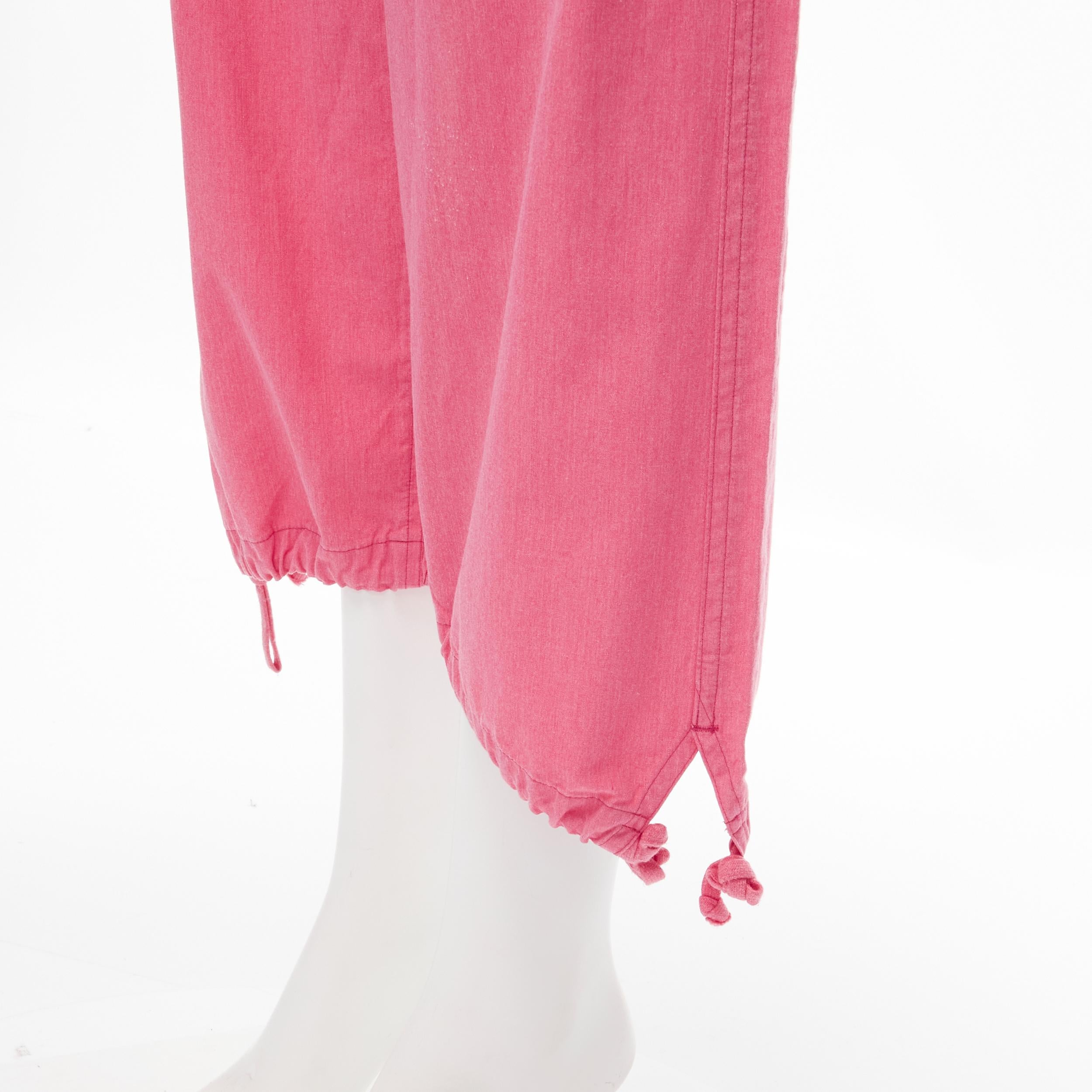 Women's COMME DES GARCONS 2012 pink overdyed cotton wide leg cargo pants S