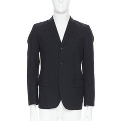 COMME DES GARCONS 2013 black pinstripe wool sportswear construction blazer XS