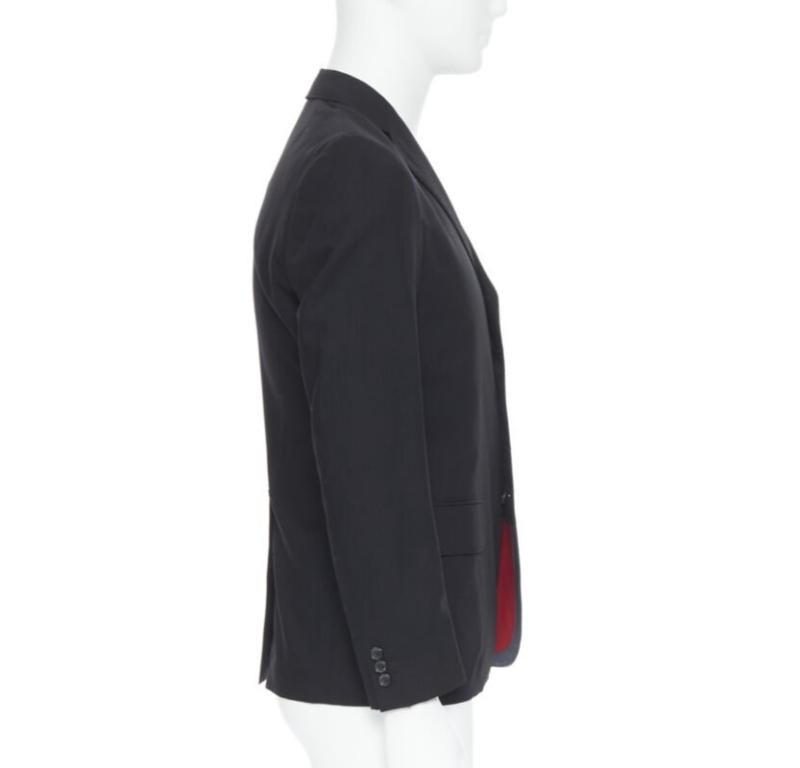 COMME DES GARCONS 2013 Schwarzer Blazer aus Wolle mit Nadelstreifen und Sportbekleidung XS im Zustand „Hervorragend“ im Angebot in Hong Kong, NT