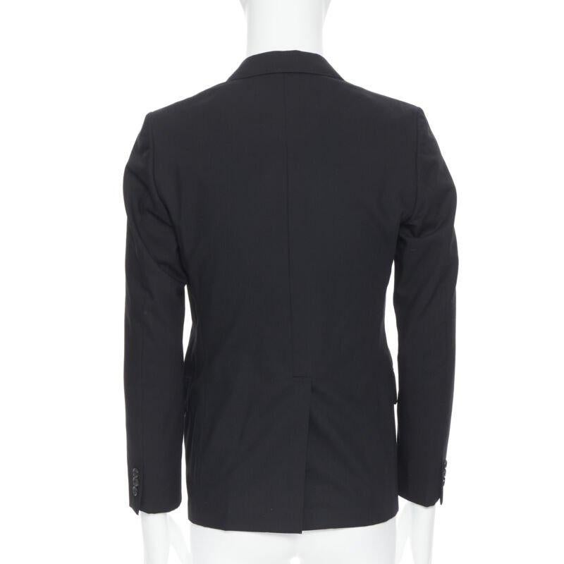 COMME DES GARCONS 2013 black pinstripe wool sportswear construction blazer XS In Excellent Condition For Sale In Hong Kong, NT