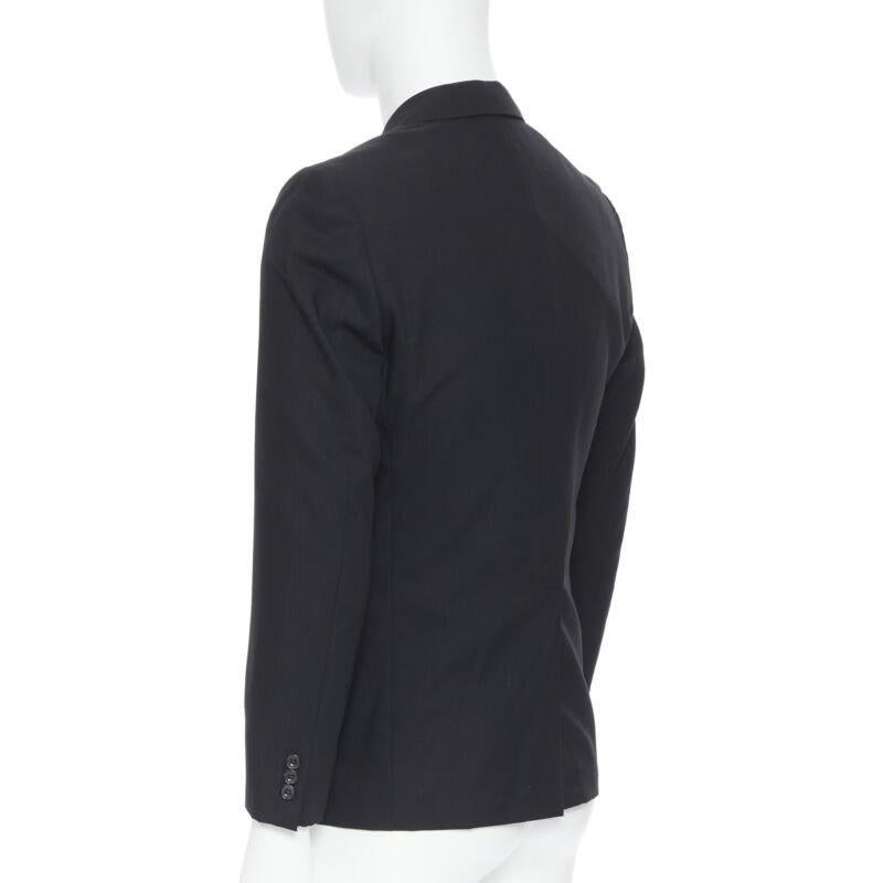 Men's COMME DES GARCONS 2013 black pinstripe wool sportswear construction blazer XS For Sale