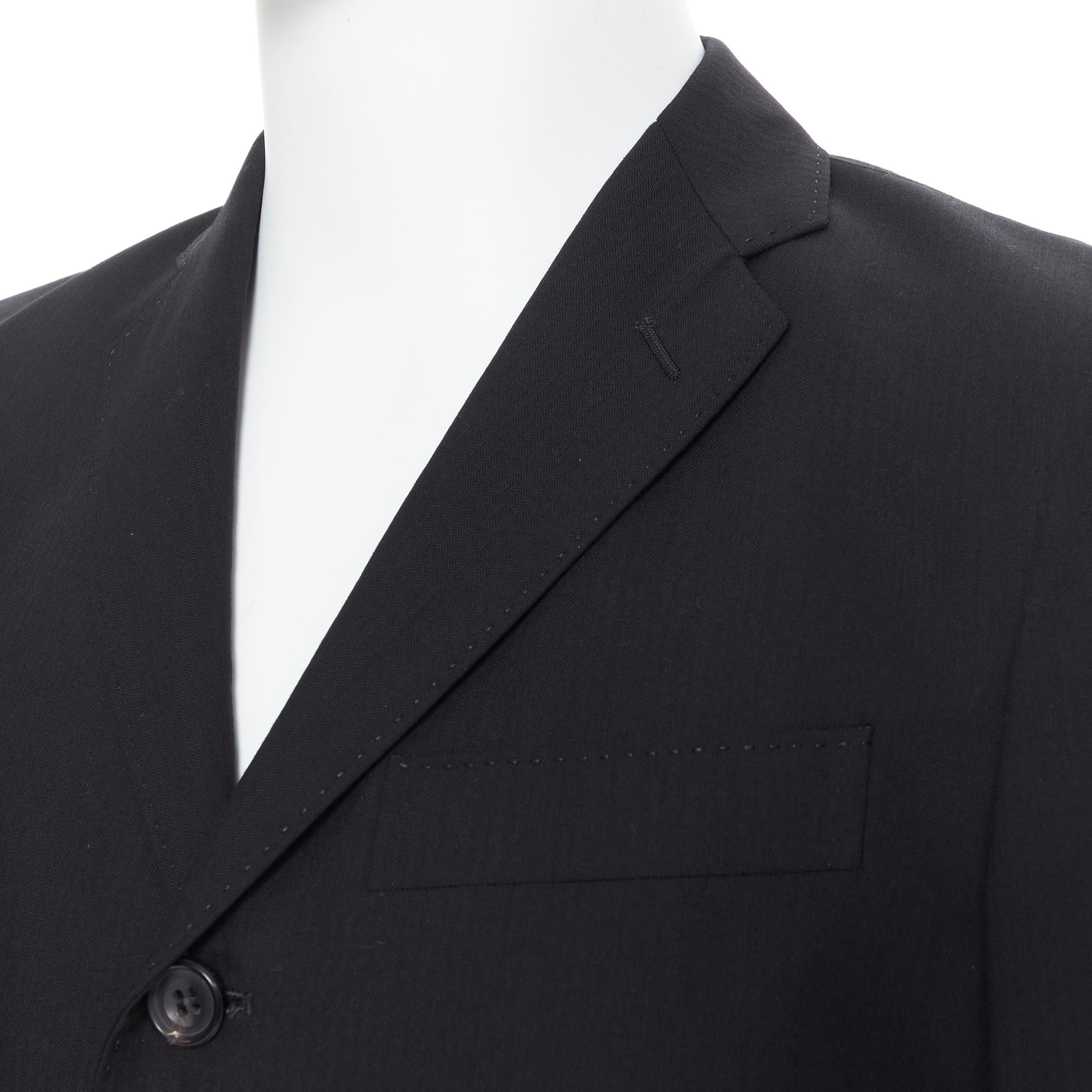 COMME DES GARCONS 2013 black pinstripe wool sportswear construction blazer XS 1