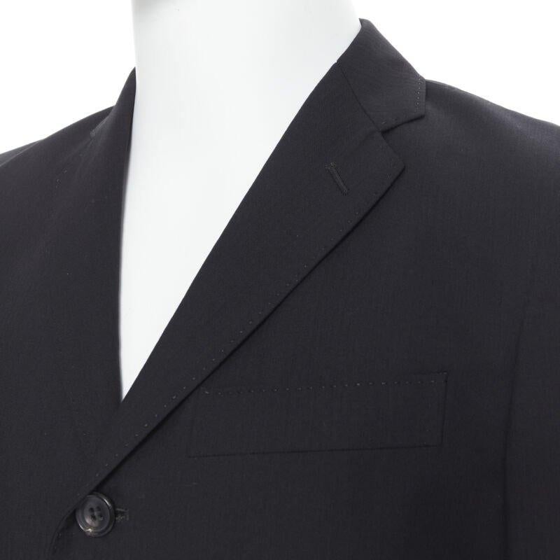 COMME DES GARCONS 2013 black pinstripe wool sportswear construction blazer XS For Sale 1
