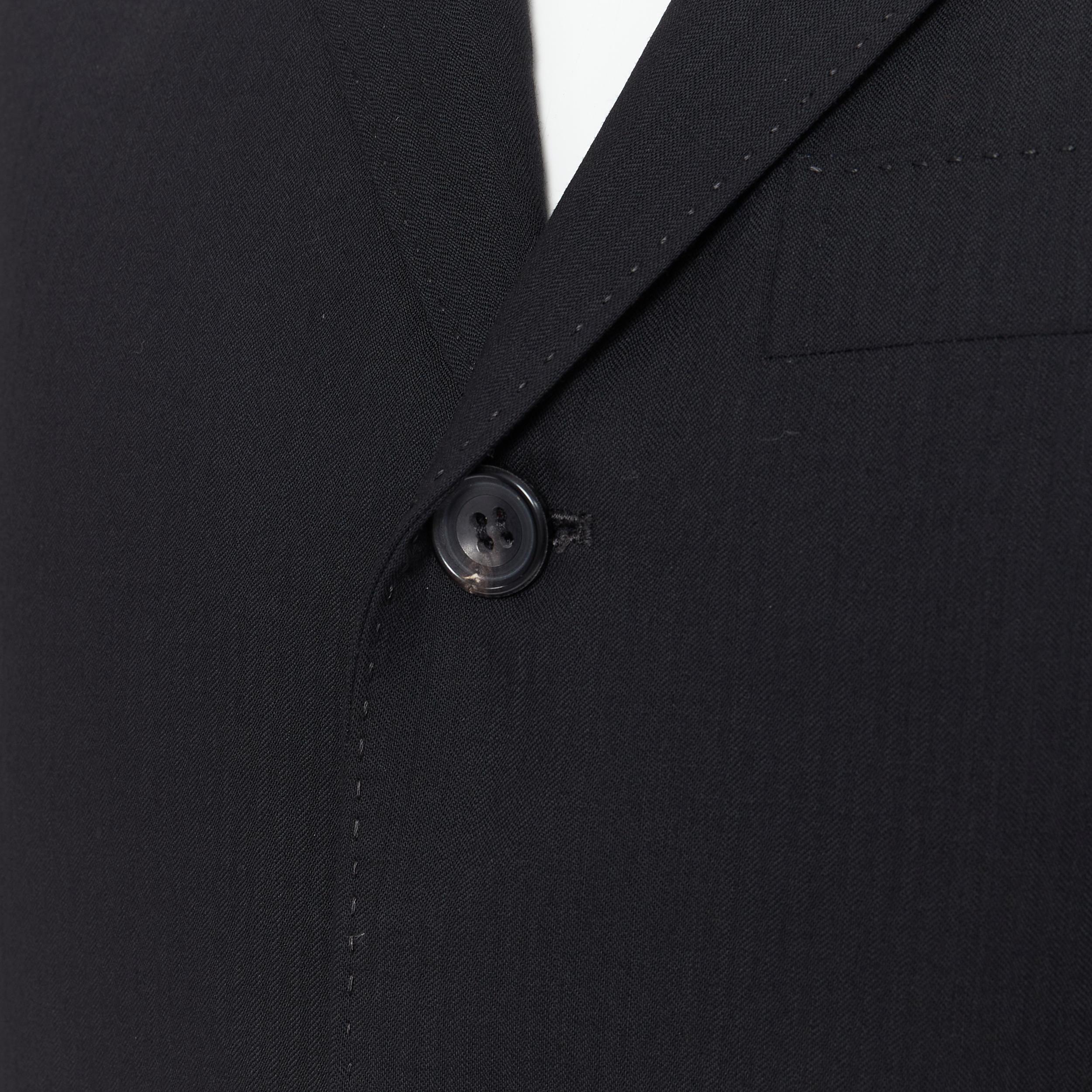 COMME DES GARCONS 2013 black pinstripe wool sportswear construction blazer XS 2