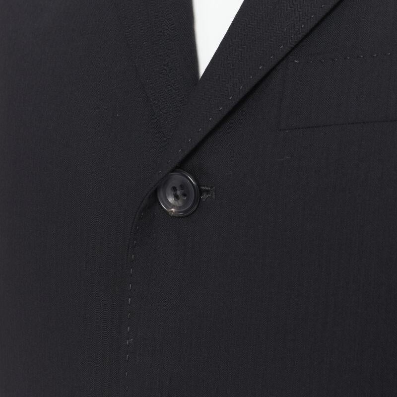 COMME DES GARCONS 2013 black pinstripe wool sportswear construction blazer XS For Sale 2