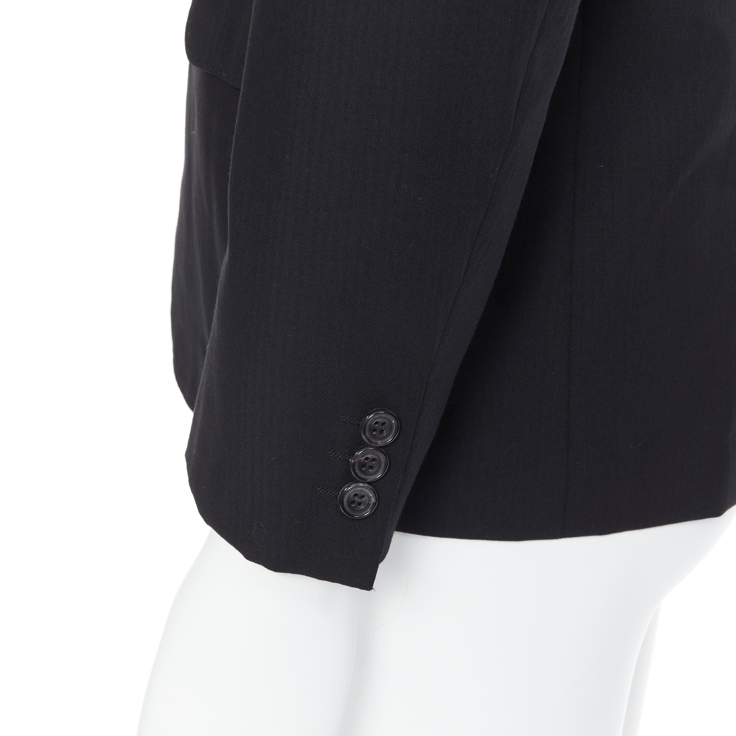 COMME DES GARCONS 2013 black pinstripe wool sportswear construction blazer XS 3