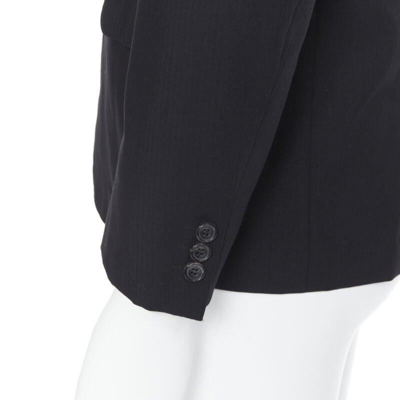COMME DES GARCONS 2013 black pinstripe wool sportswear construction blazer XS For Sale 3
