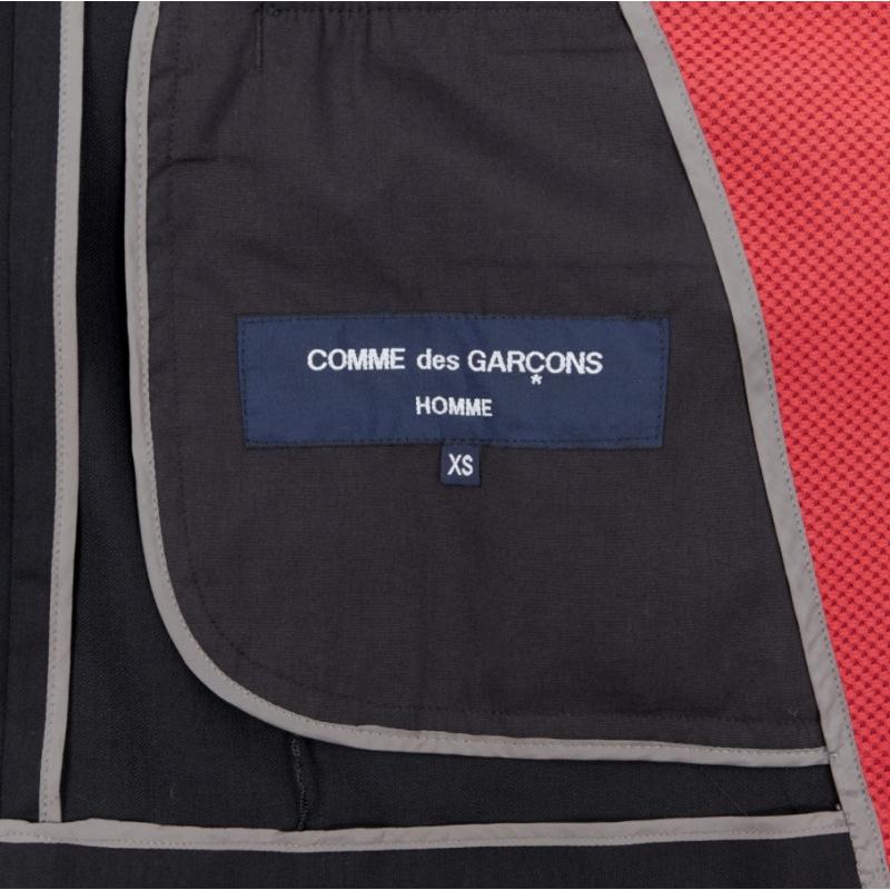 COMME DES GARCONS 2013 black pinstripe wool sportswear construction blazer XS For Sale 4