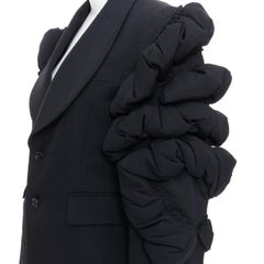 COMME DES GARCONS 2013 giacca blazer con maniche a sbuffo in lana nera S