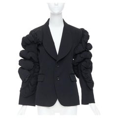 COMME DES GARCONS 2013 giacca blazer con maniche a sbuffo in lana nera S