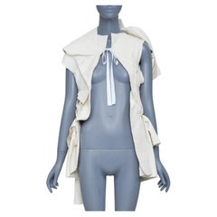 COMME DES GARCONS 2013 Crush raw calico toile canvas bundle gathered vest S