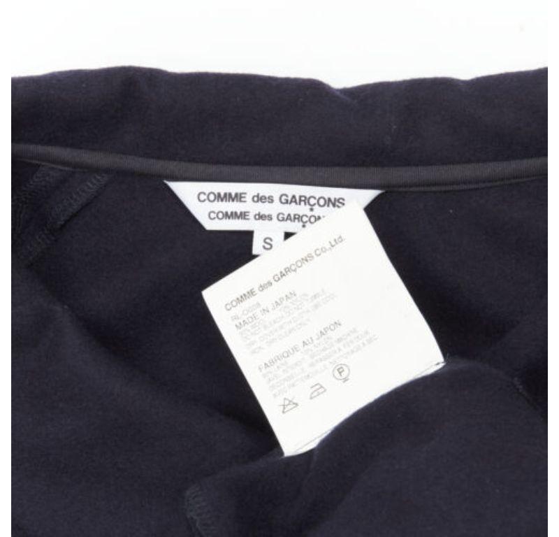 COMME DES GARCONS 2013 navy wool peterpan collar asymmetric boxy short dress S For Sale 4