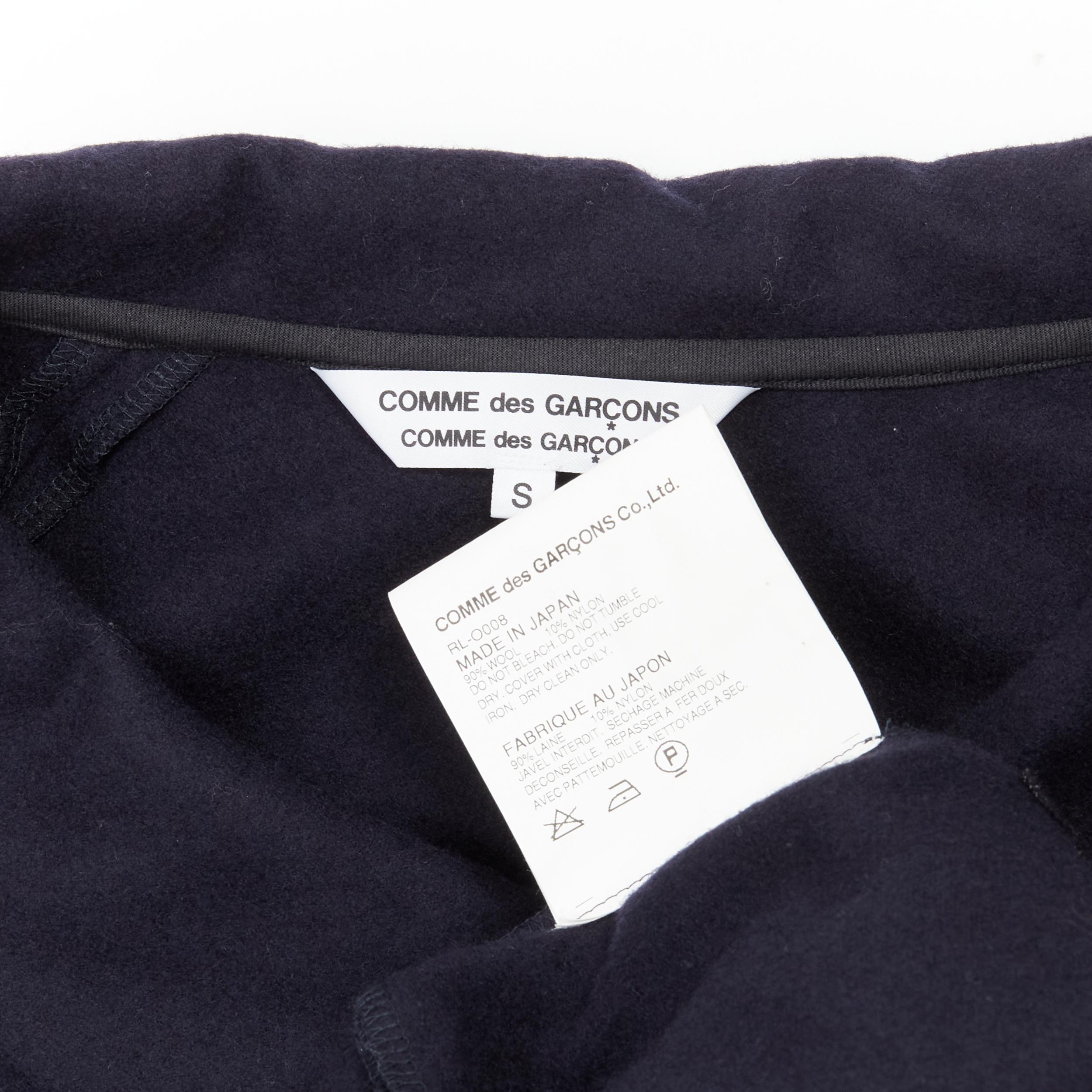 COMME DES GARCONS 2013 navy wool peterpan collar asymmetric boxy short dress S For Sale 4