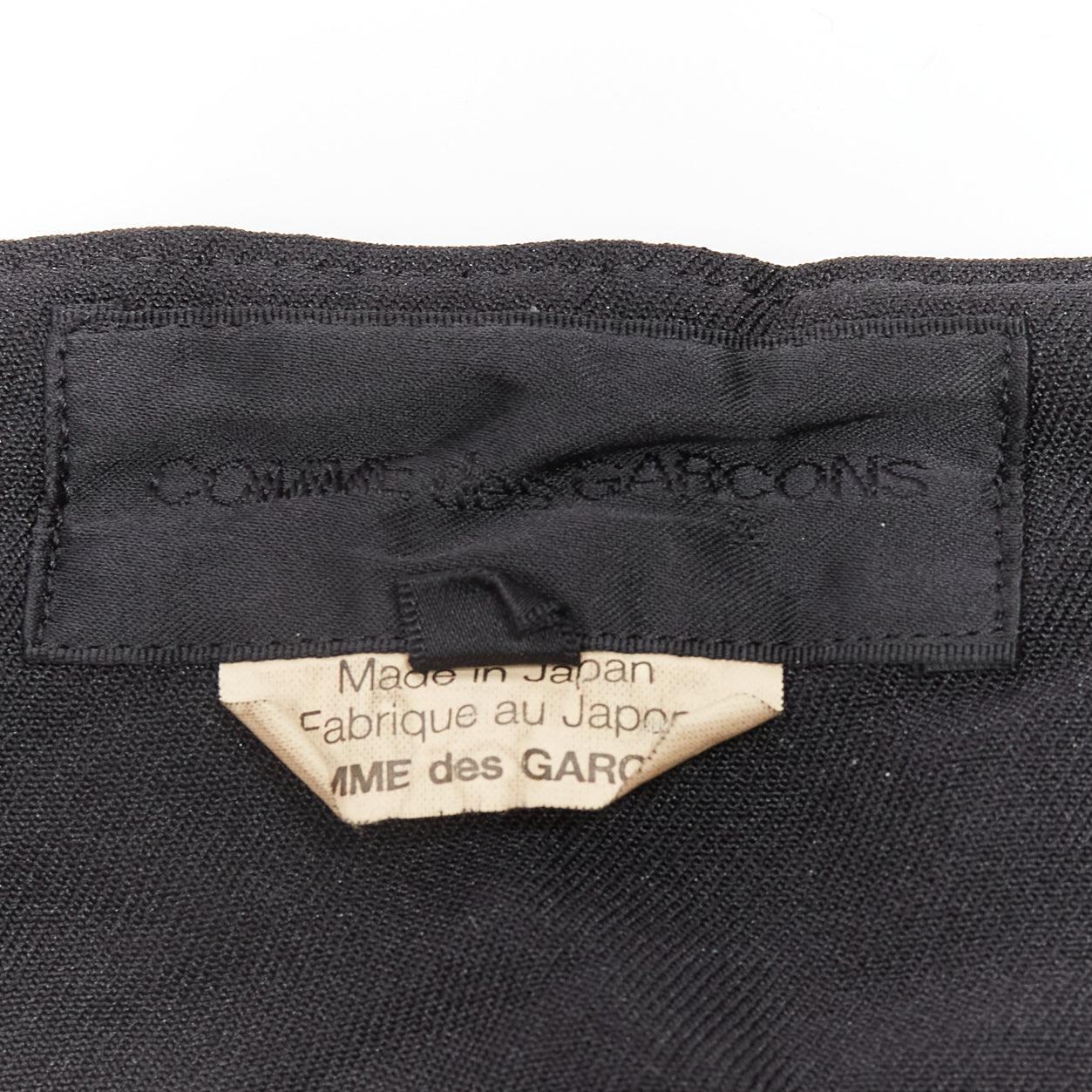 COMME DES GARCONS 2015 black polyester wide leg cuffed culotte pants XS For Sale 4