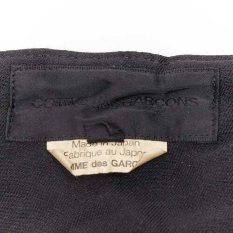 COMME DES GARCONS 2015 black polyester wide leg cuffed culotte pants XS 3