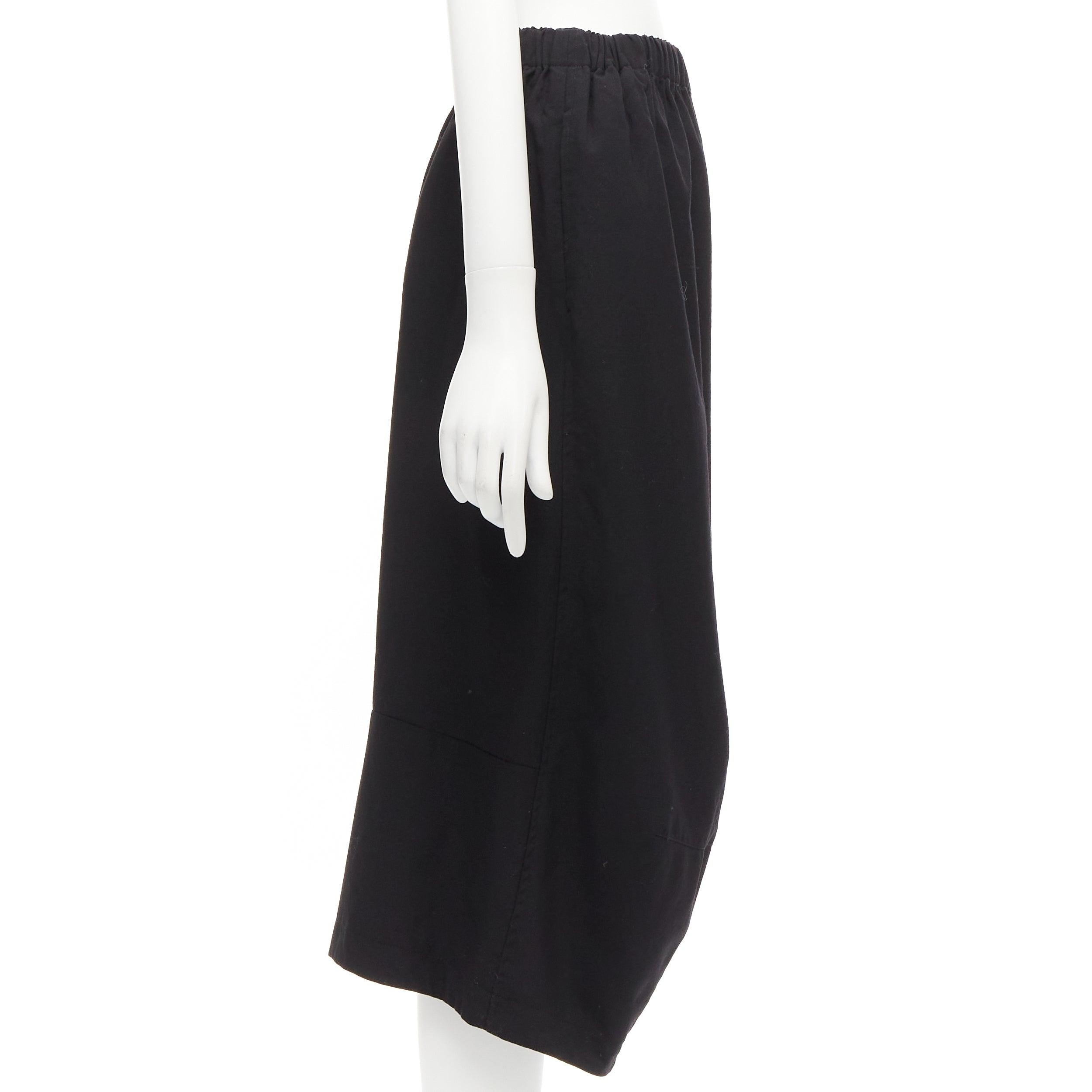 Black COMME DES GARCONS 2016 CDG black wool panelled wide culotte pants S For Sale