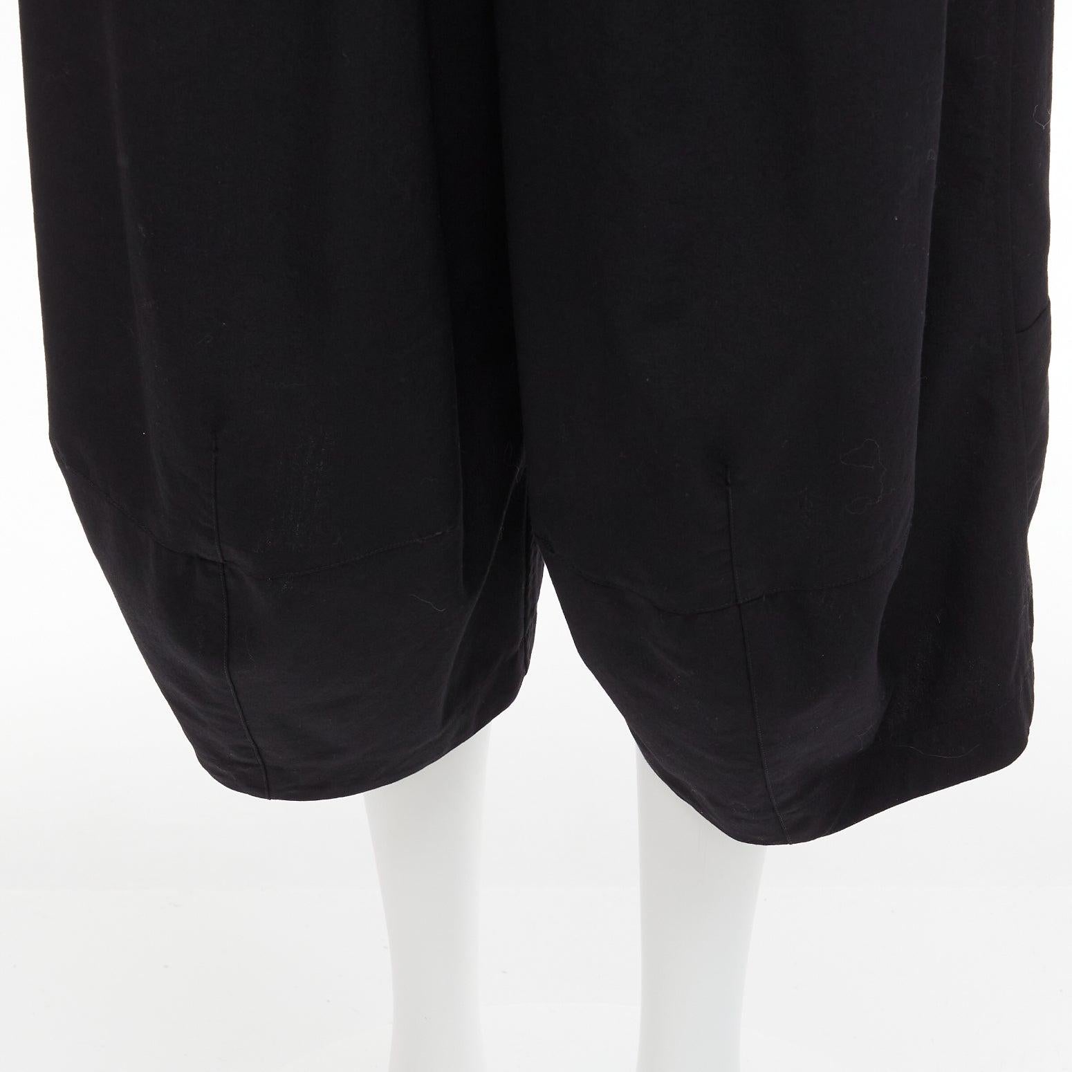 COMME DES GARCONS 2016 CDG black wool panelled wide culotte pants S For Sale 1
