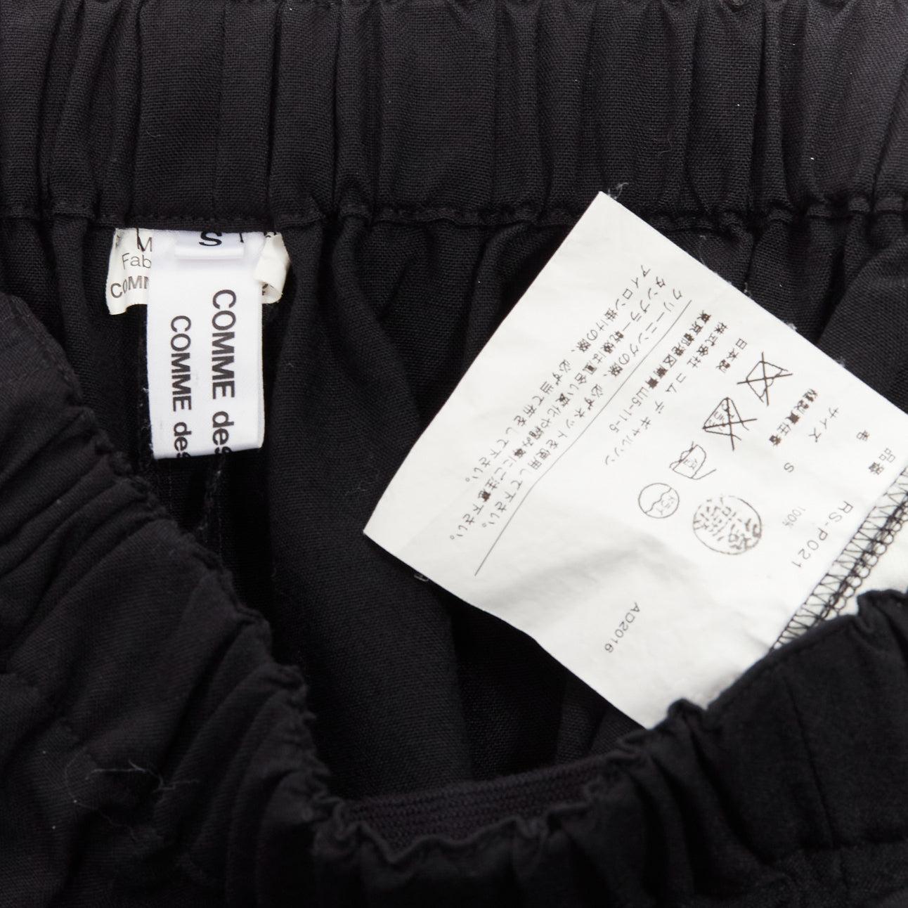 COMME DES GARCONS 2016 CDG black wool panelled wide culotte pants S For Sale 3