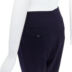 COMME DES GARCONS 2016 navy wool balloon cropped trousers S