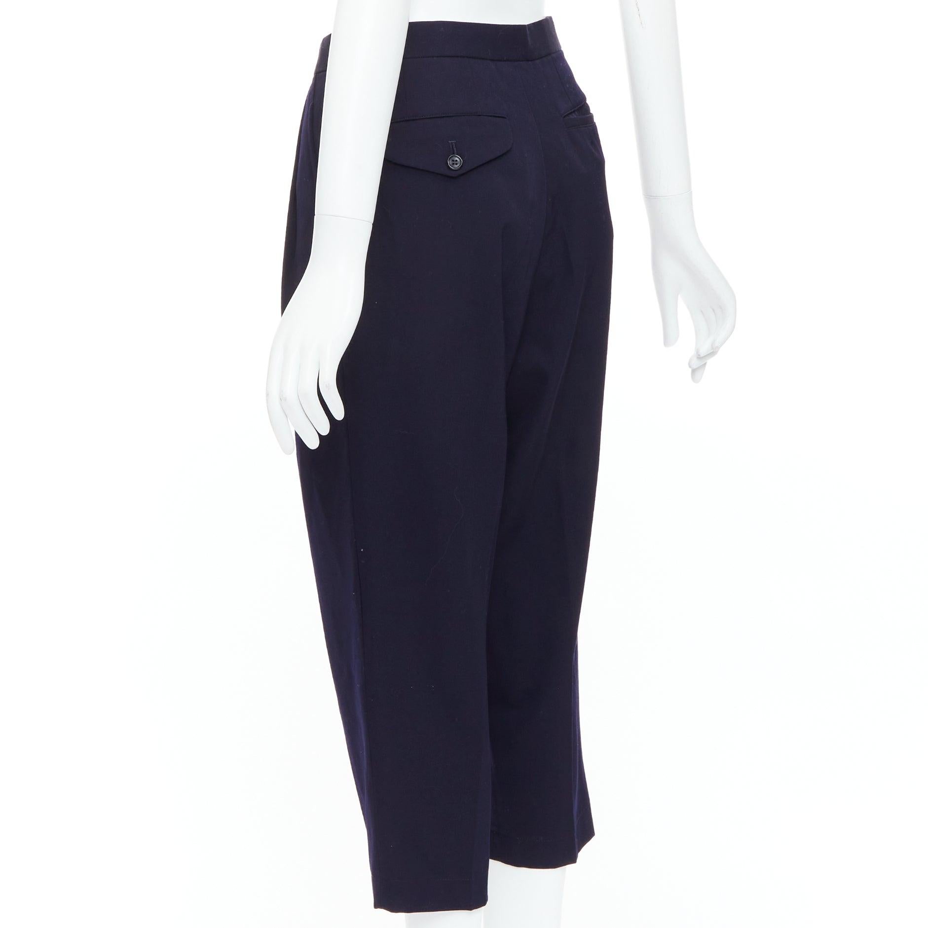COMME DES GARCONS 2016 navy wool balloon cropped trousers S For Sale 1