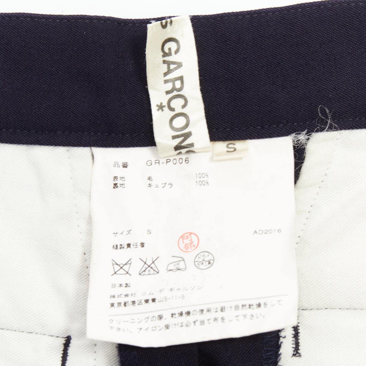 COMME DES GARCONS 2016 navy wool balloon cropped trousers S For Sale 3