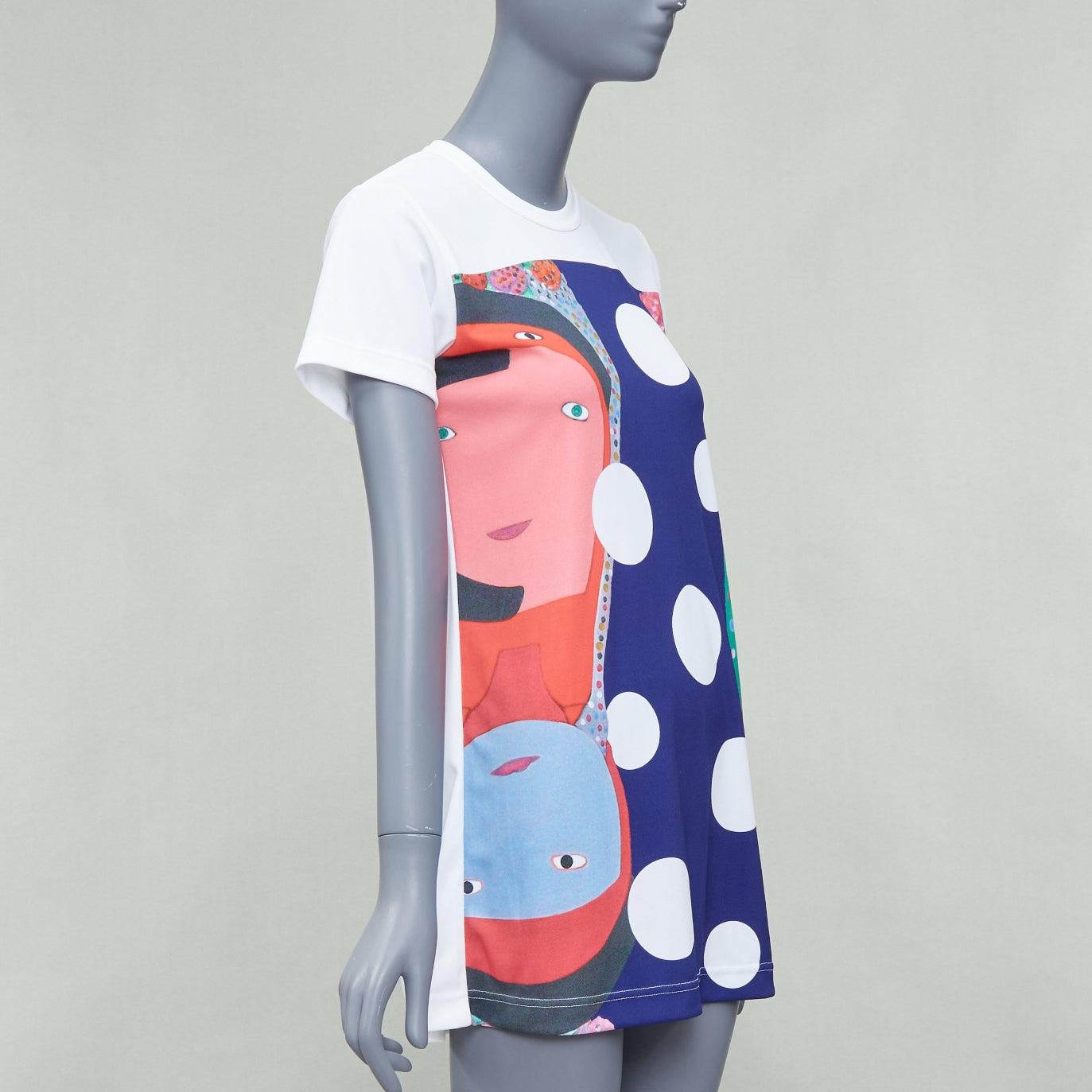 COMME DES GARCONS 2017 multicolor abstract print tunic tshirt XS In Excellent Condition In Hong Kong, NT