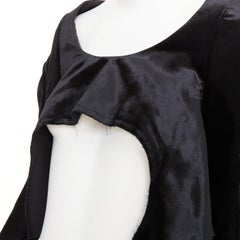 COMME DES GARCONS 2019 black velvet multi sleeves wide neck cut out crop top XS