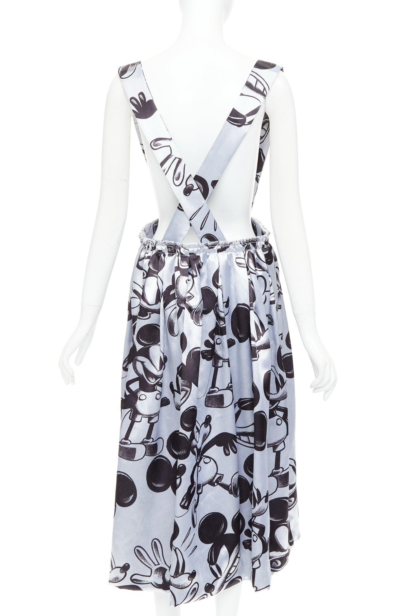 COMME DES GARCONS 2020 DISNEY Mickey Mouse argent jupe à bretelles chasuble S Pour femmes en vente