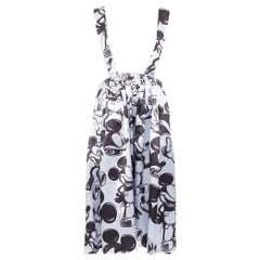 COMME DES GARCONS 2020 DISNEY Mickey Mouse silver suspender skirt pinafore S