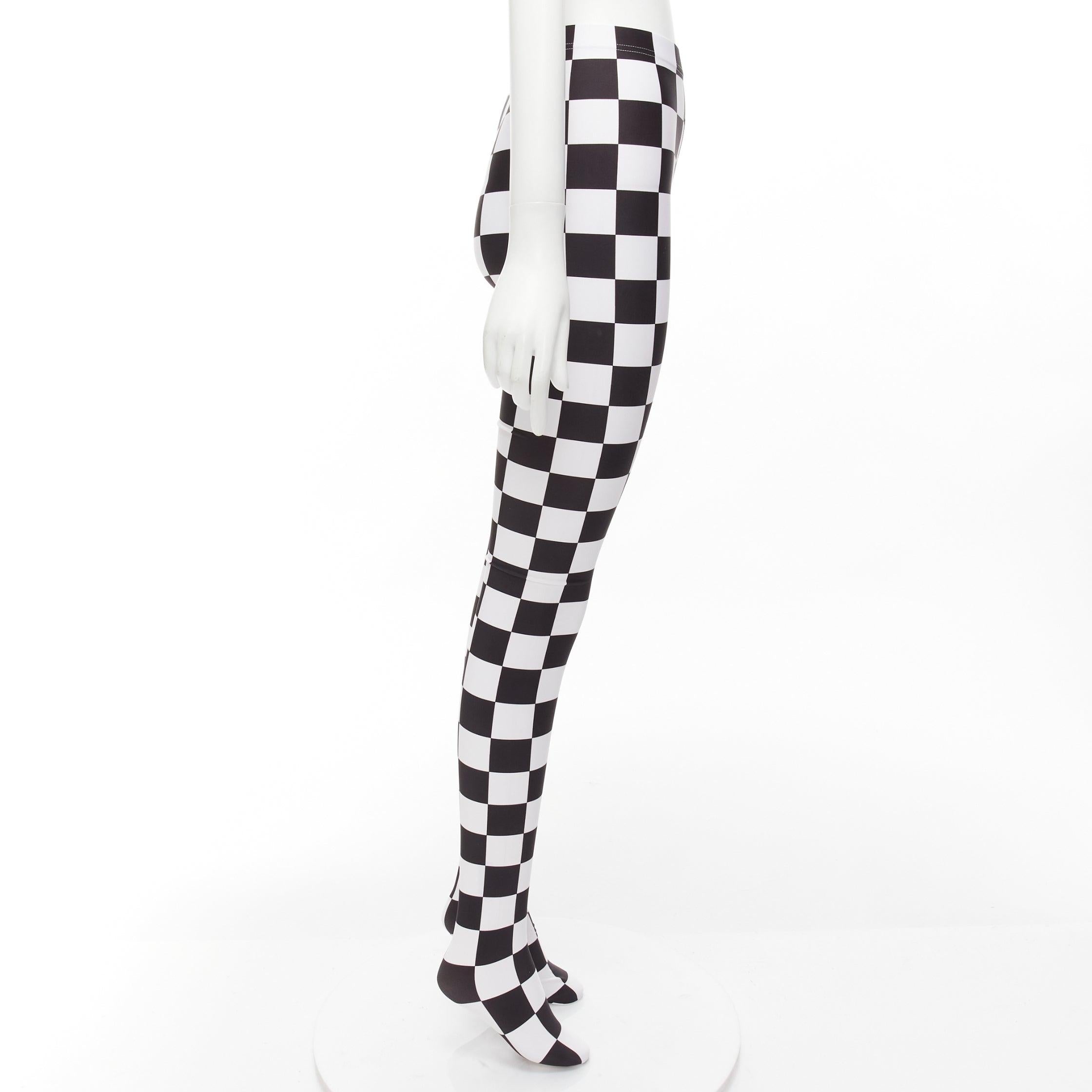 Women's COMME DES GARCONS 2021 black white checkerboard tight legging XS For Sale