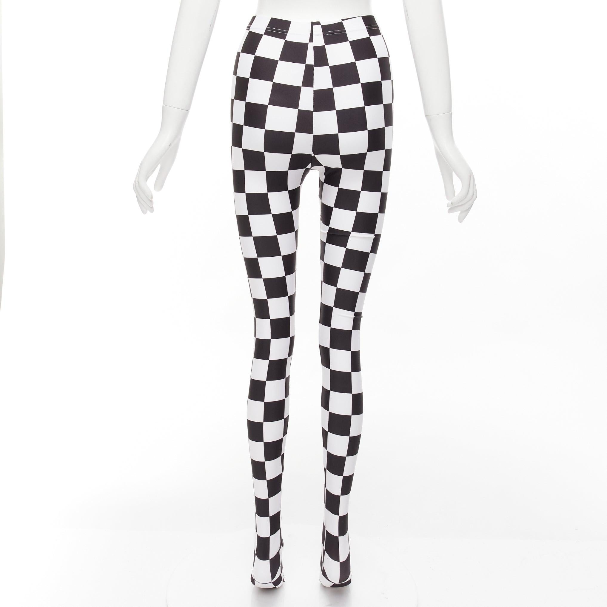 COMME DES GARCONS 2021 black white checkerboard tight legging XS For Sale 1