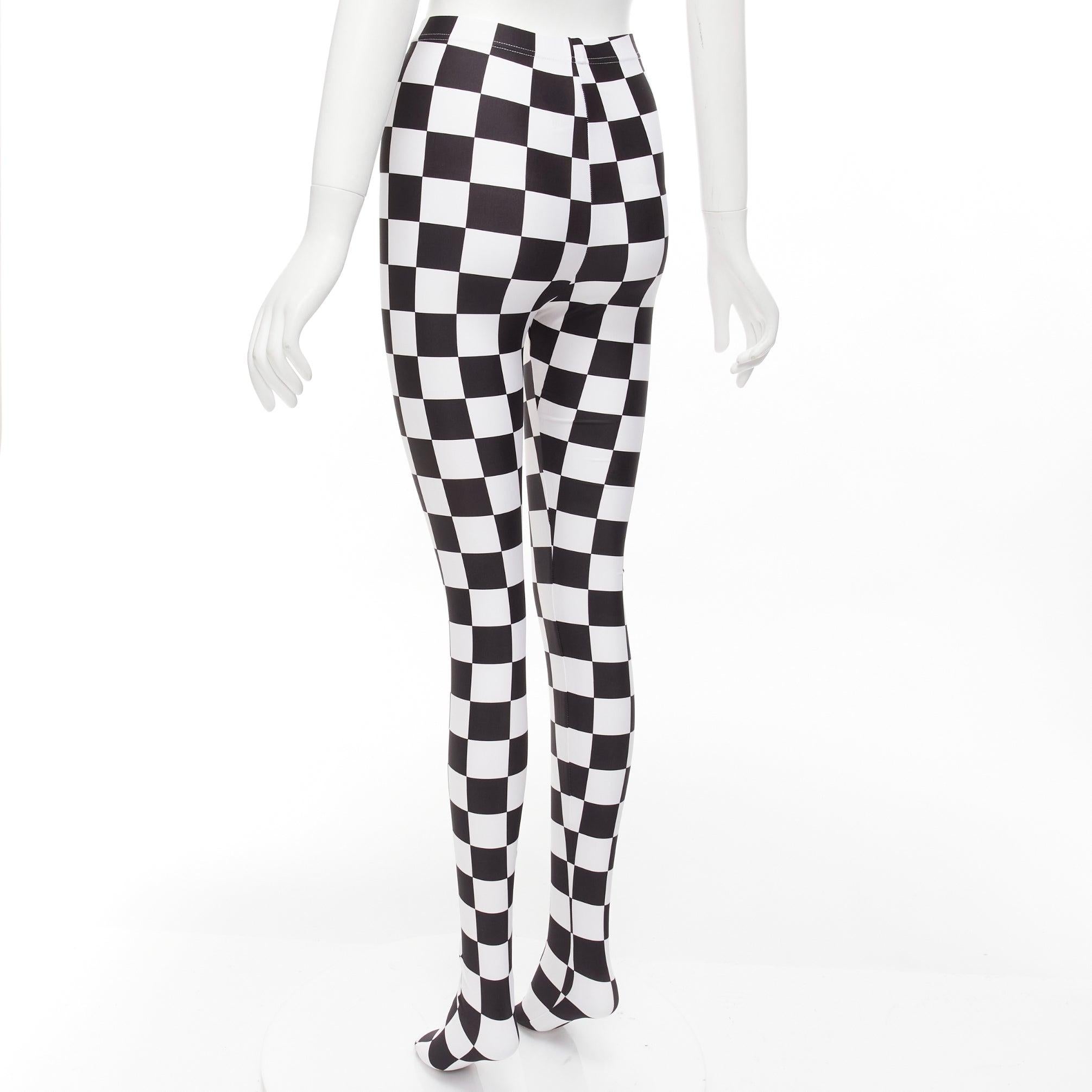 COMME DES GARCONS 2021 black white checkerboard tight legging XS For Sale 2