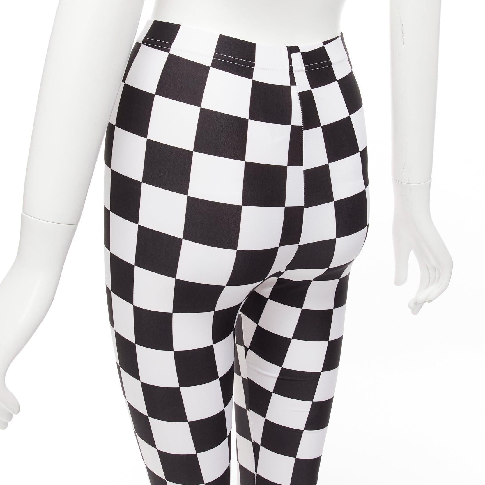 COMME DES GARCONS 2021 black white checkerboard tight legging XS For Sale 3