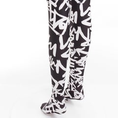 COMME DES GARCONS 2021 black white free graffiti skinny leggings XS