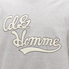 COMME DES GARCONS 2021 grey cotton white logo varsity sweatshirt M