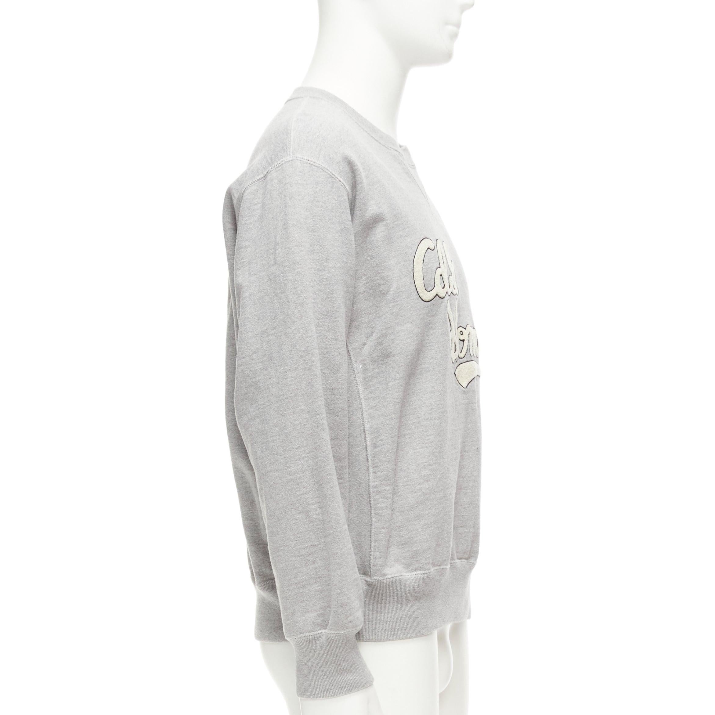 Men's COMME DES GARCONS 2021 grey cotton white logo varsity sweatshirt M For Sale