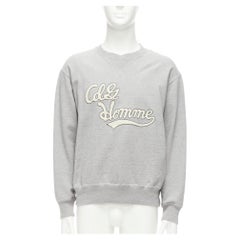 COMME DES GARCONS 2021 grey cotton white logo varsity sweatshirt M